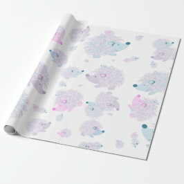 Igelkott som slår in papper presentpapper