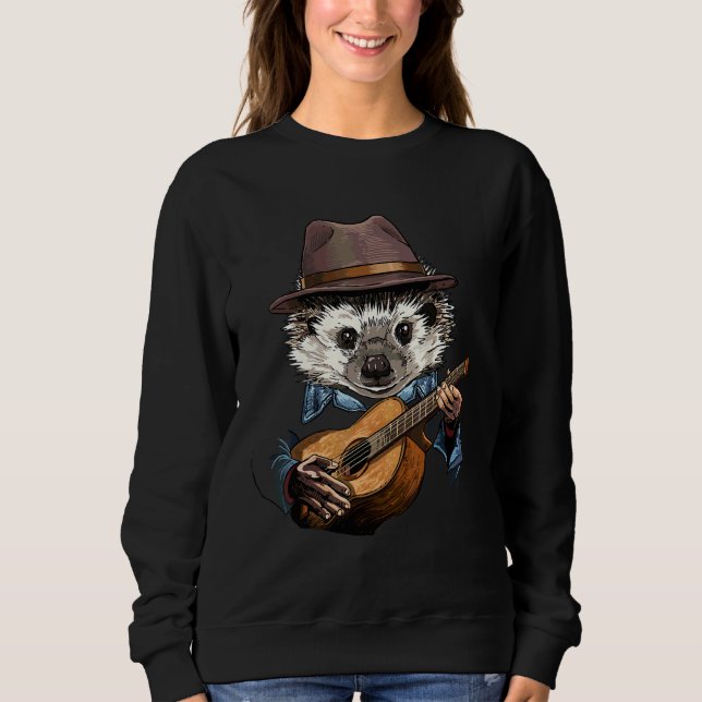 Igelkott som spelar akustisk gitarrspelande igelko t shirt (Framsida)
