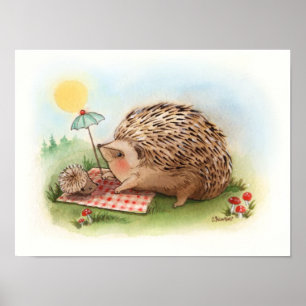 Igelkott Sommar eftermiddag Konsttryck Poster