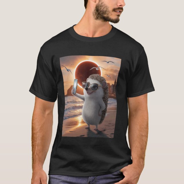 Igelkott tar en selfie Total månförmörkelse Mars T Shirt (Framsida)