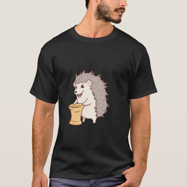 Igelkott vid keramik t shirt (Framsida)
