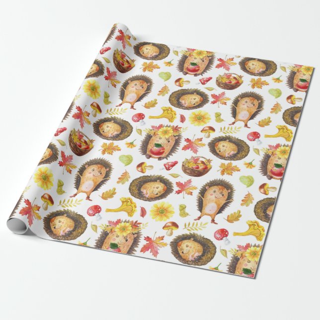 Igelkottar Inpackningspapper Presentpapper (Utrullad)
