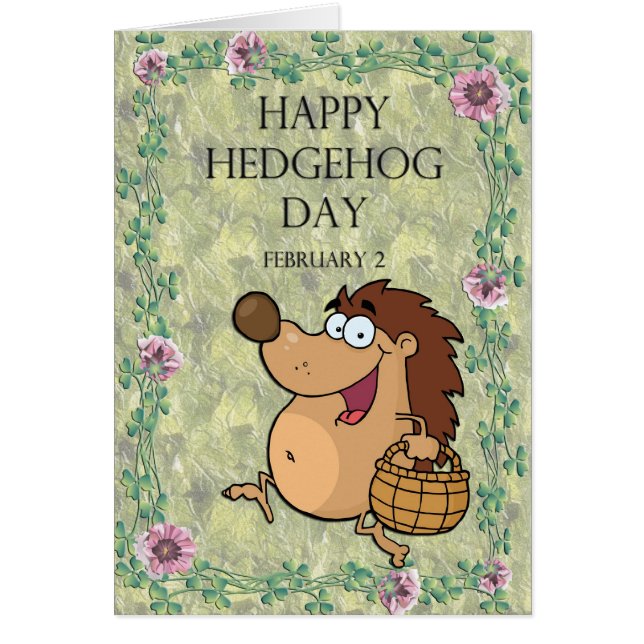 Igelkottdag Februari 2 Hälsningskort (Framsidan)