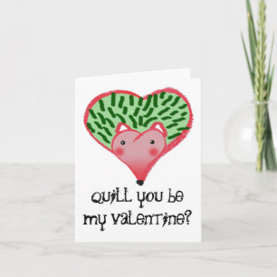 Igelkotthjärta, quill är du min valentin? helgkort