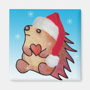 Igelkotthjärtor Santa Magnet