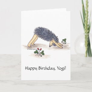 IgelkottYogaNedåt-fasadbeklädnad-hund Kort