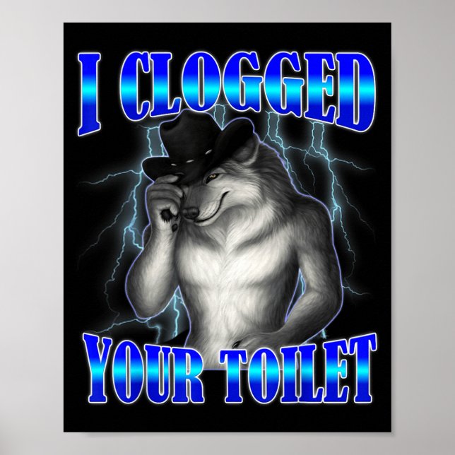 Iggad toalett rolig alpha varg meme hjärnråtta poster (Framsidan)
