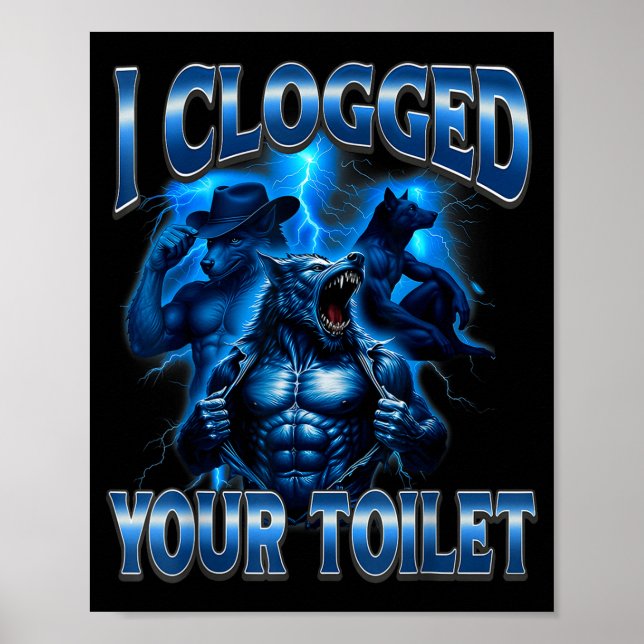 Iggel i toaletten rolig alpha varg meme dum poster (Framsidan)