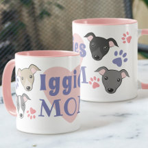 Iggies Hund Italienska Greyhound Tecknad Rosa