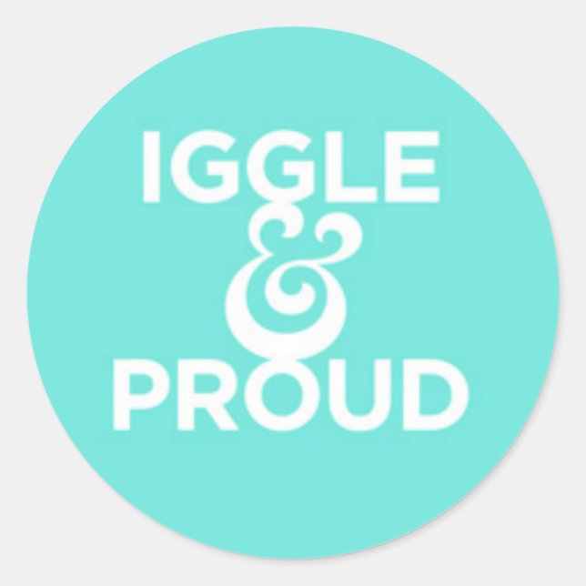 "Iggle & Proud"-symbol Runt Klistermärke (Framsida)