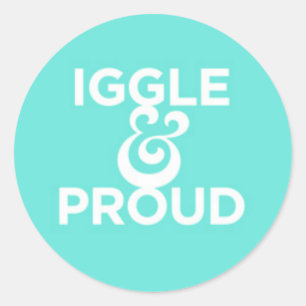 "Iggle & stolt" klistermärke