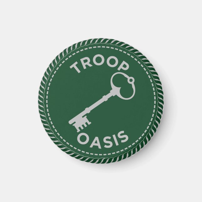 IGGPPCamp 2022 Troop Pride Magnet grönt (Framsidan)
