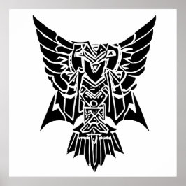 Iggy, Aztec Stil Abstrakt Healing Eagle Poster