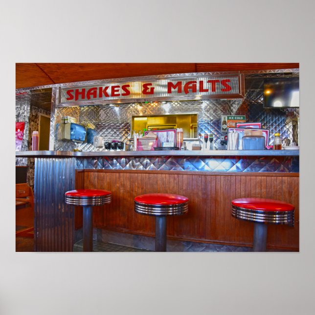 Iggy's Diner interiör, Carthage, Missouri Poster (Framsidan)
