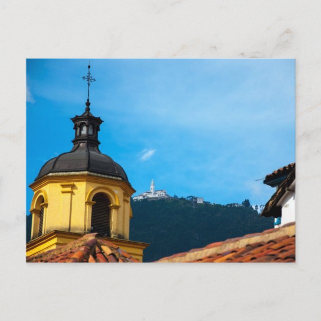 Iglesia amarilla y Monserrate Vykort (Framsida)