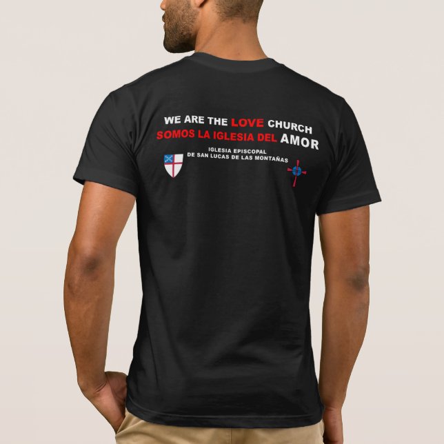 IGLESIA DEL KÄRLEK T-SHIRT ESPANOL CON ESCUDO (Baksida)