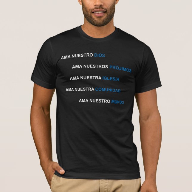 IGLESIA DEL KÄRLEK T-SHIRT ESPANOL CON ESCUDO (Framsida)