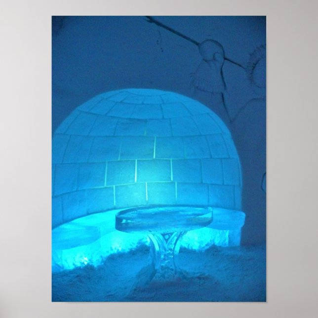 Igloo Room at Hotel de Glace, Quebec, Kanada Poster (Framsidan)