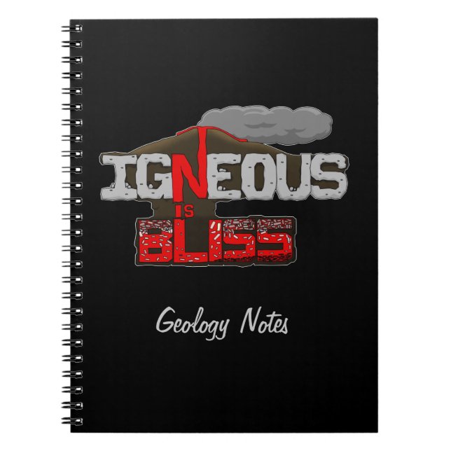 Igneous är Bliss Volcano Notebook Anteckningsbok (Framsidan)