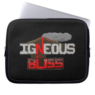 "Igneous is Bliss" Volcano Pun Laptop Fodral