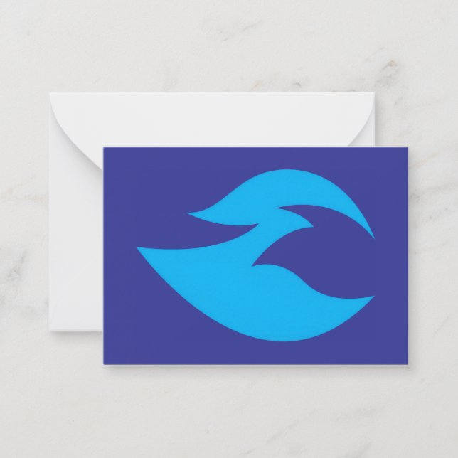 Ignite Blue Flame Flat Card Anteckningskort (Framsida)