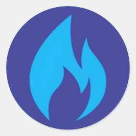Ignite Blue Flame Sticker Runt Klistermärke