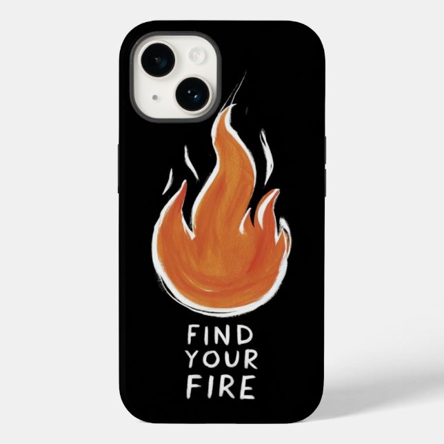 Ignite Your Passion | Hand-Drawn Fire iPhone 14 Ca (Baksida)