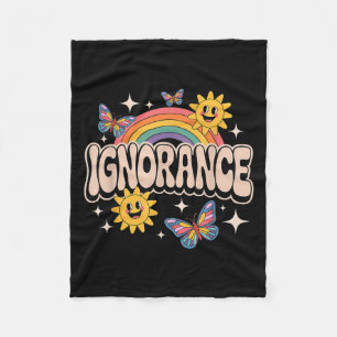 Ignorance Funny Retro Ironic Sarcastic Cute Memine Fleecefilt