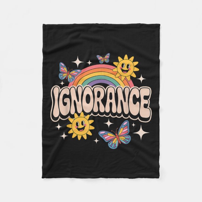 Ignorance Funny Retro Ironic Sarcastic Cute Memine Fleecefilt (Framsidan)