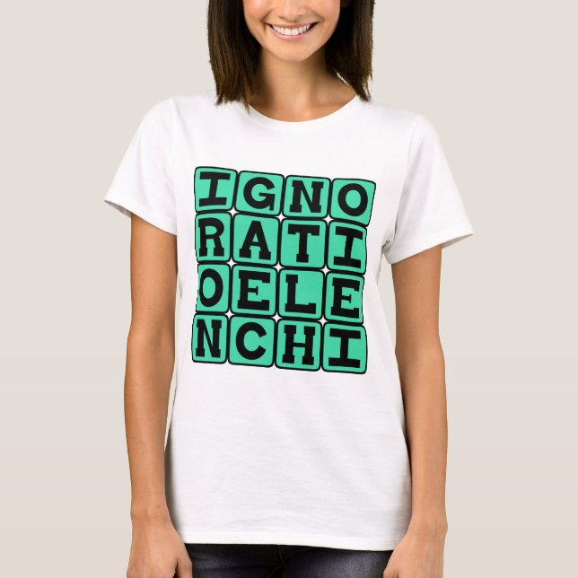 Ignoratio Elenchi, Irrelevant Slutsats Latin T Shirt (Framsida)