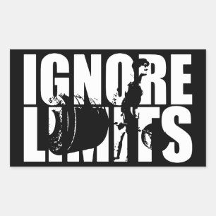 IGNORE LIMITS - Deadlift Workout Motivational Rektangulärt Klistermärke