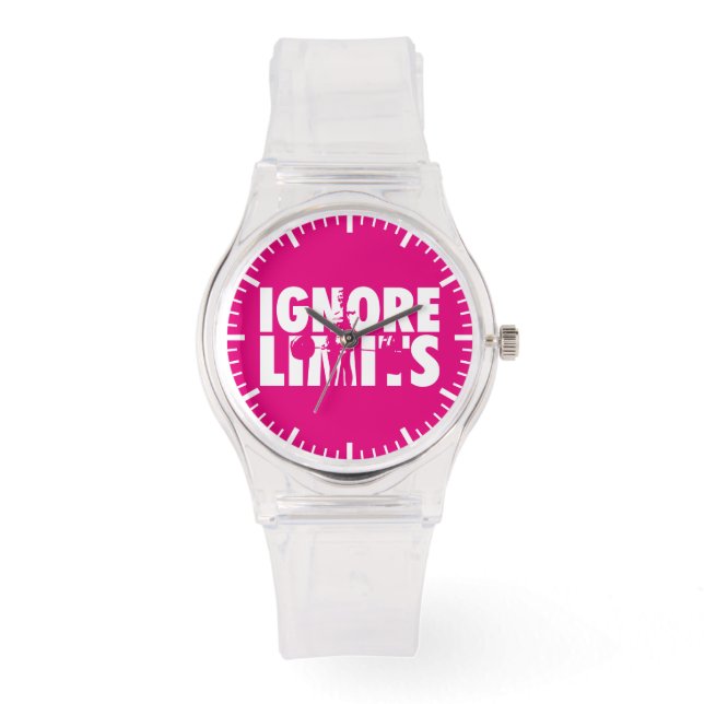 IGNORE LIMITS - Kvinnors viktande motivation Armbandsur (Framsida)