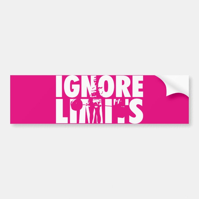 IGNORE LIMITS - Kvinnors viktande motivation Bildekal (Framsidan)