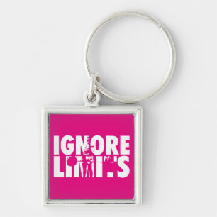 IGNORE LIMITS - Kvinnors viktande motivation Fyrkantig Silverfärgad Nyckelring