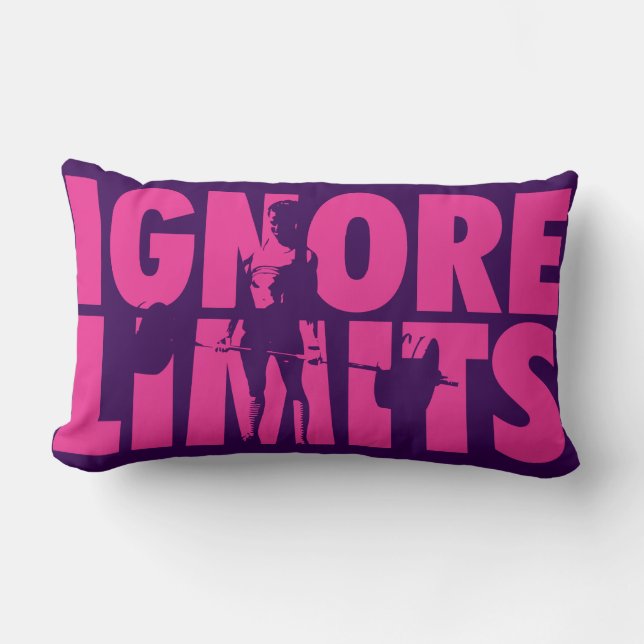 IGNORE LIMITS - Kvinnors viktande motivation Lumbarkudde (Framsida)