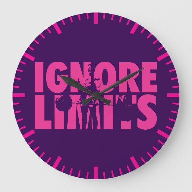 IGNORE LIMITS - Kvinnors viktande motivation Stor Klocka (Framsida)