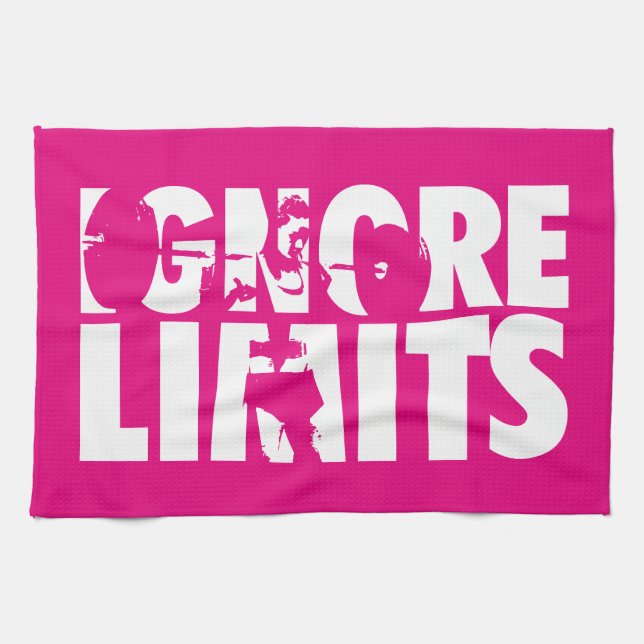 IGNORE LIMITS - Women's Workout Motivational Kökshandduk (Horisontell)