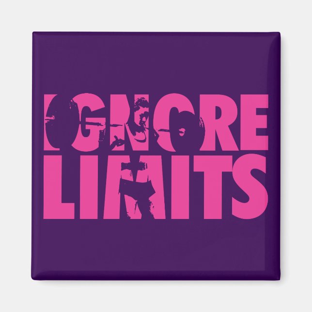 IGNORE LIMITS - Women's Workout Motivational Magnet (Framsidan)