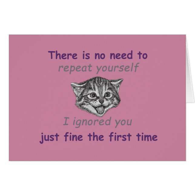 Ignorera dig hälsningskort (Framsidan Horizontal)