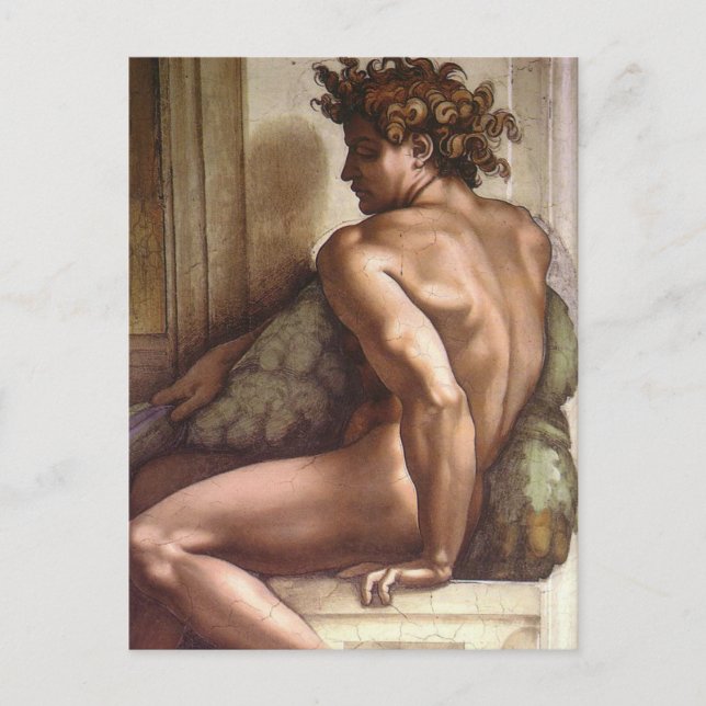 Ignudo, Sistine Chapel av Michelangelo Postcard Vykort (Framsida)