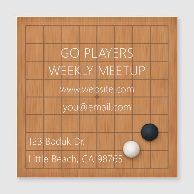 Igo Baduk Weiqi Group 9x9 Goban Magnetic Card (Framsida)