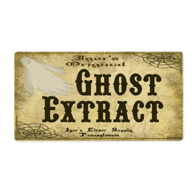 Igor's Ghost Extract Halloween Pantry-etikett Fraktsedel (Framsidan)