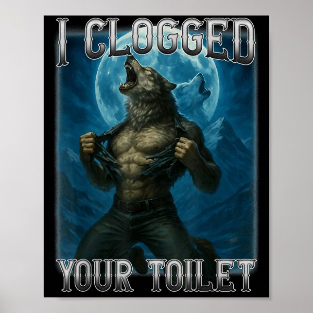 Igorstoppat toalett rolig alpha varg meme dum poster (Framsidan)