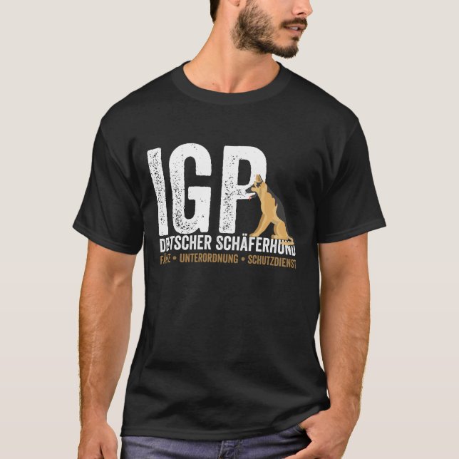 IGP Deutscher Schäferhund Fährte Unterordnung Schu T Shirt (Framsida)