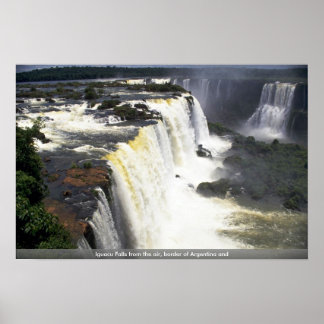Iguacu Falls från luft, gräns i Argentina och Poster