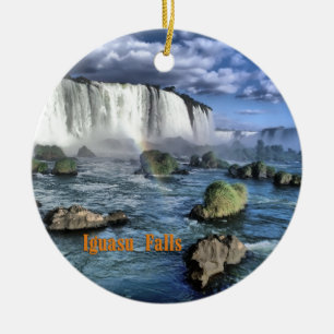 Iguacu nedgångar Brasilien Julgransprydnad Keramik