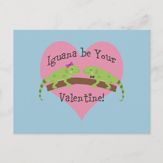 Iguana är din Valentine Helg Vykort (Framsida)