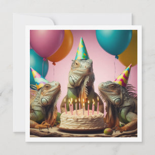 Iguana festdjur, reptil födelsedag inbjudningar