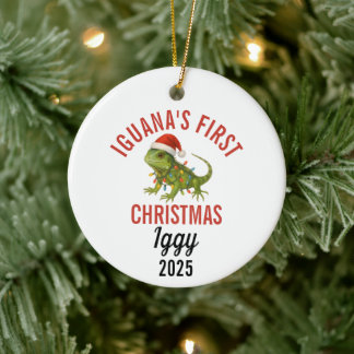 Iguana First Christmas 2025 Julgransprydnad Keramik