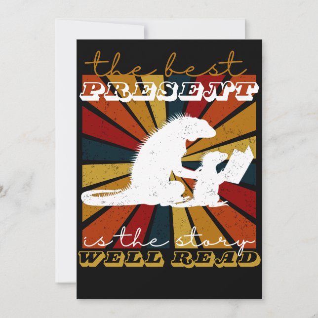 Iguana Graphic-julgåva till Bok Älskare Inbjudningar (Framsida)